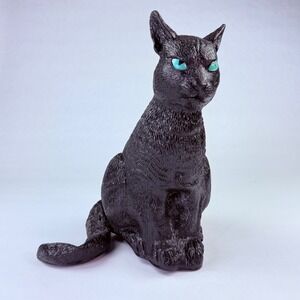 VTG Easter Unlimited Rubber Black Cat Blue‎ Eyes Halloween Decor 14" Figure 90s